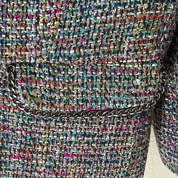 Kasper Womens Multicolor Tweed Blazer Size 10 Hook-and-eye front closure - Picture 7 of 12